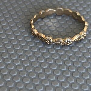 Marked sterling silver yellow gold color ring